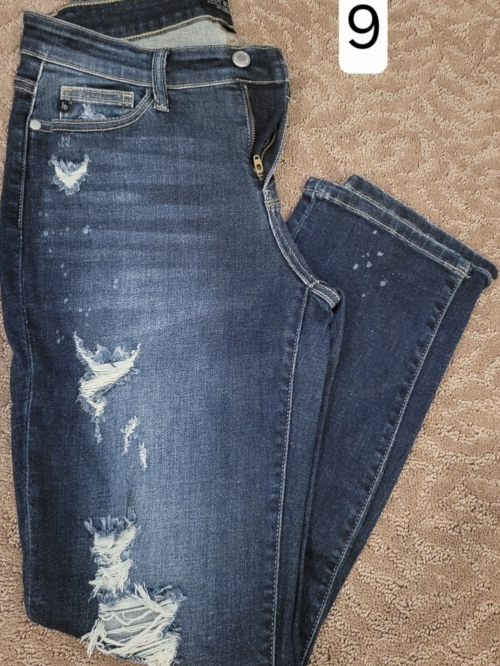 Judy Blue Distressed Dark Blue Boyfriend Jeans